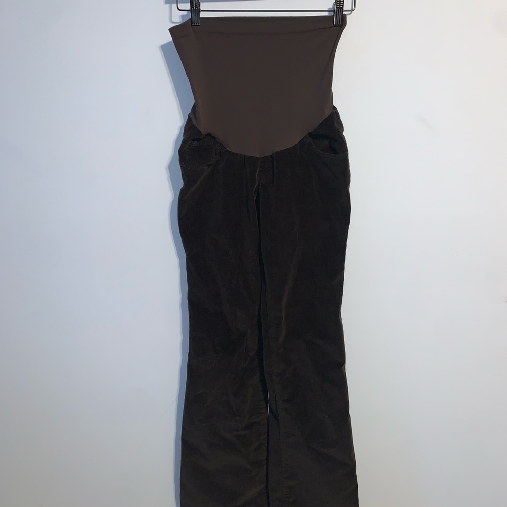 Motherhood Black corduroy boot cut flare Maternity Pants size small fall